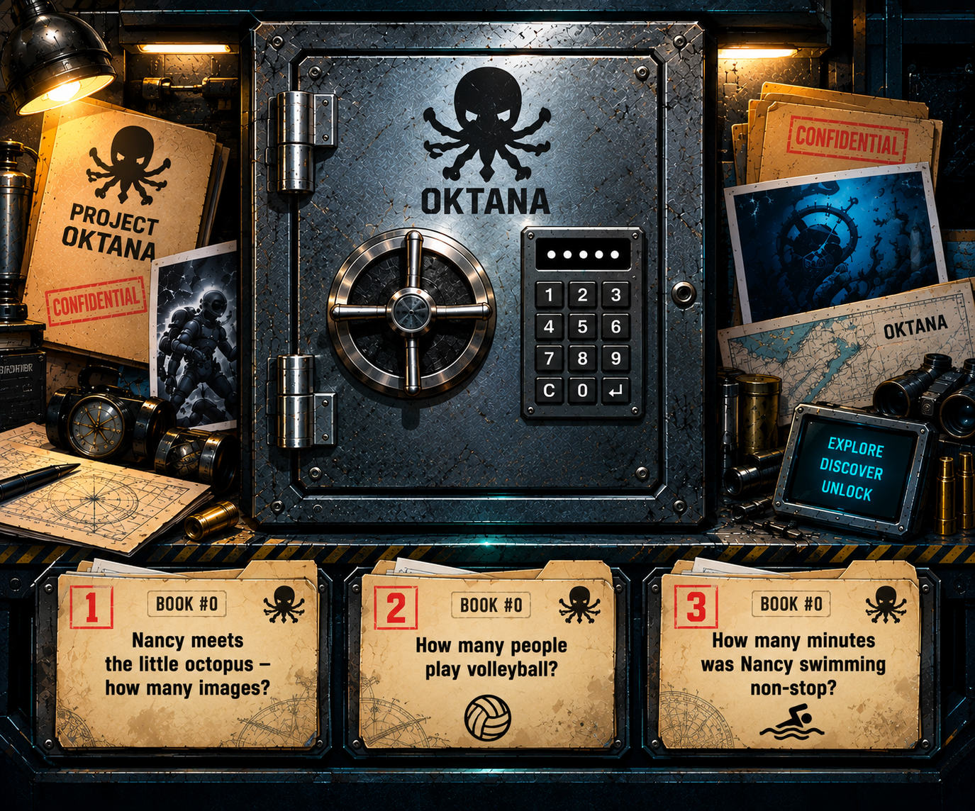 Project Oktana safe with three Book #0 classified questions