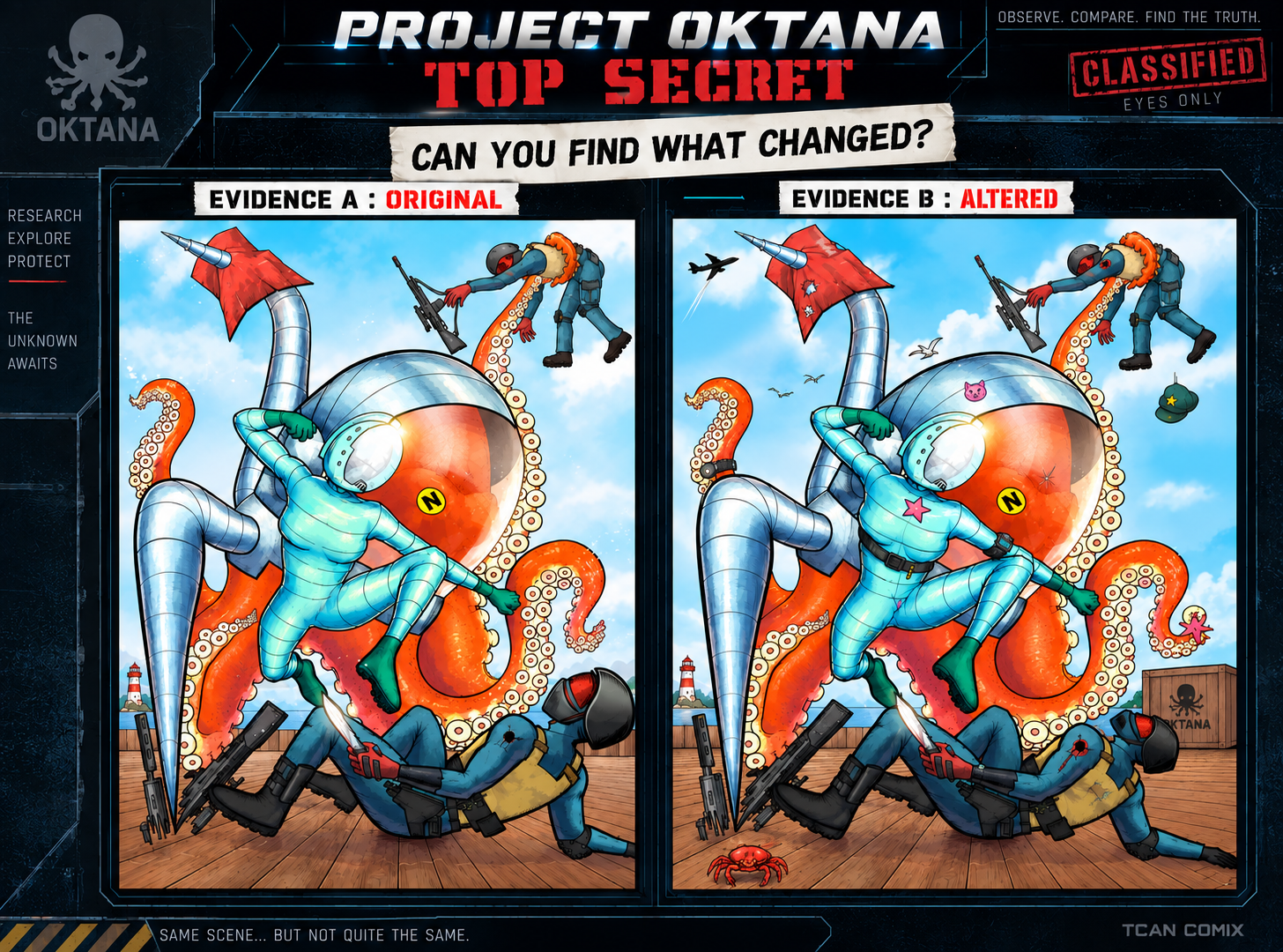 Project Oktana Top Secret visual evidence comparison