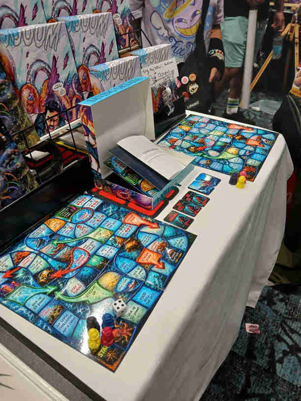 Saving Oktana board game display at a convention table